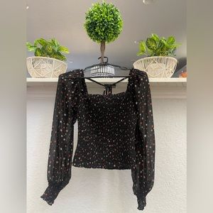 Le Lis Women’s Long Sleeve Top - Small - Star Pattern NWT